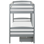 Hochbett mit Schubladen Kiefernholz REGAT 90 x 200 cm Grau