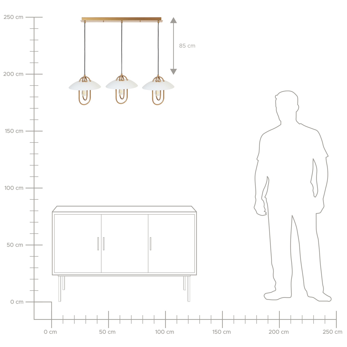 Hängelampe NATTAI Metall Weiss
