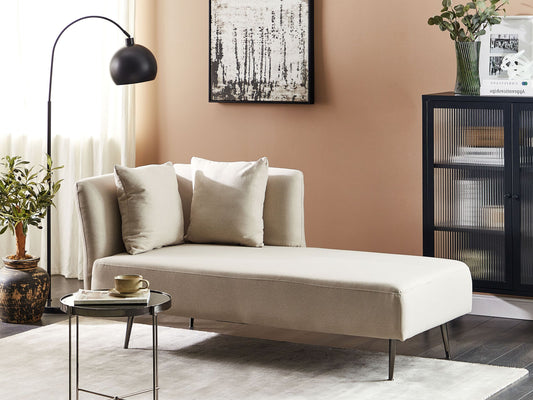 Chaiselongue Polsterbezug beige linksseitig RIOM