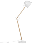 Stehlampe HETTON verstellbar Holz Weiss