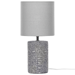 Tischlampe Keramik grau 43 cm Trommelform IDER