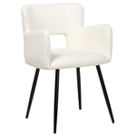 Esszimmerstuhl 2er Set SANILAC Bouclé Weiss