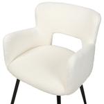 Esszimmerstuhl 2er Set SANILAC Bouclé Weiss
