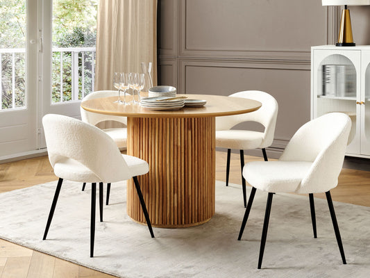 Esszimmerstuhl 2er Set Bouclé Weiss ONAGA