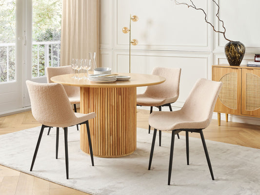 Esszimmerstuhl 2er Set AVILLA Bouclé Beige