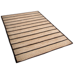 Teppich Jute-Baumwolle schwarz/beige 140 x 200 cm Kurzflor KARADONA