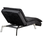 Chaiselongue Samtstoff schwarz verstellbar LOIRET