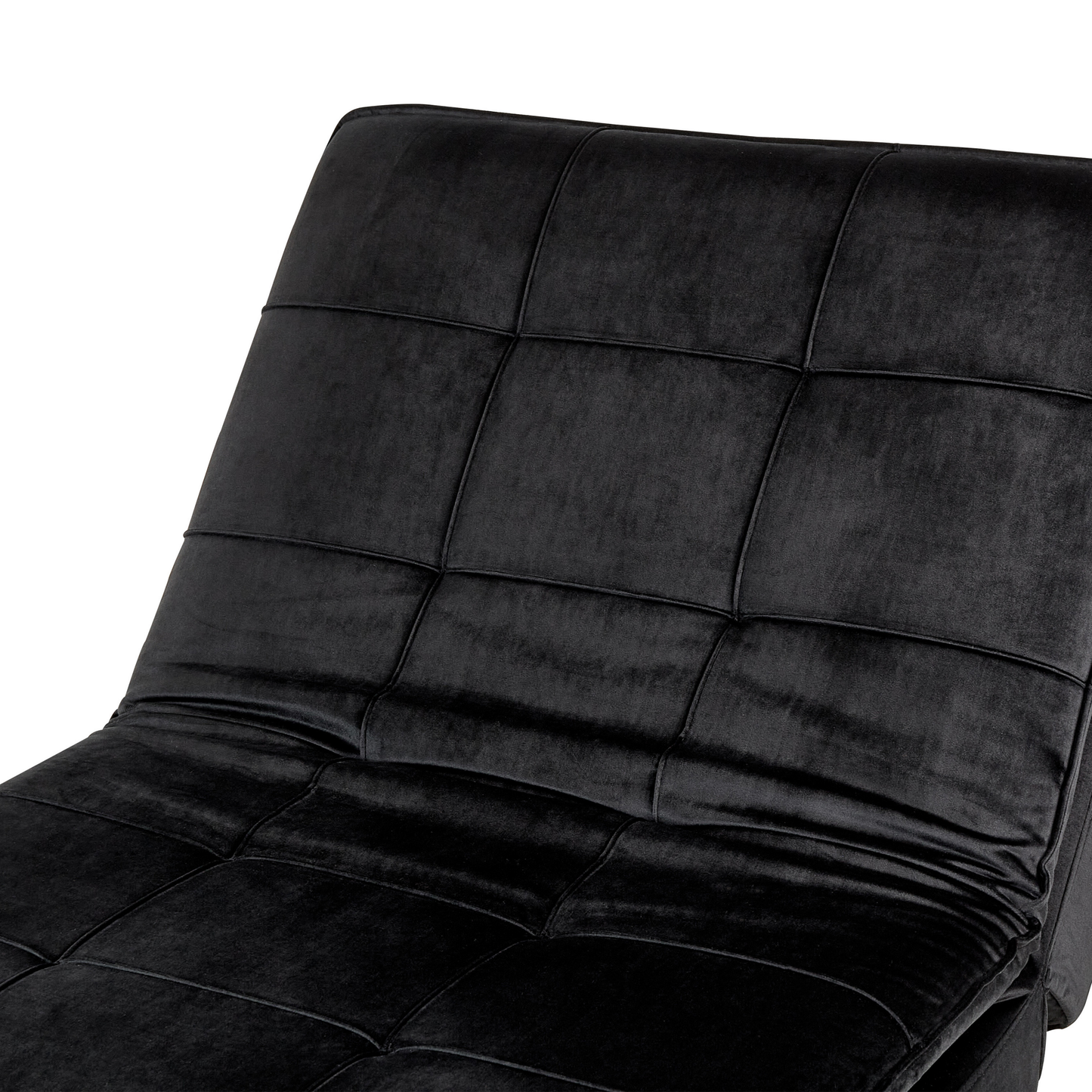 Chaiselongue Samtstoff schwarz verstellbar LOIRET