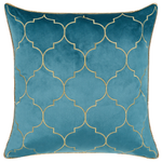 Dekokissen 2er Set ALYSSUM Samtstoff 45 x 45 cm Blau Marokkanisches Muster