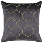 Dekokissen 2er Set ALYSSUM Samtstoff 45 x 45 cm Grau Marokkanisches Muster