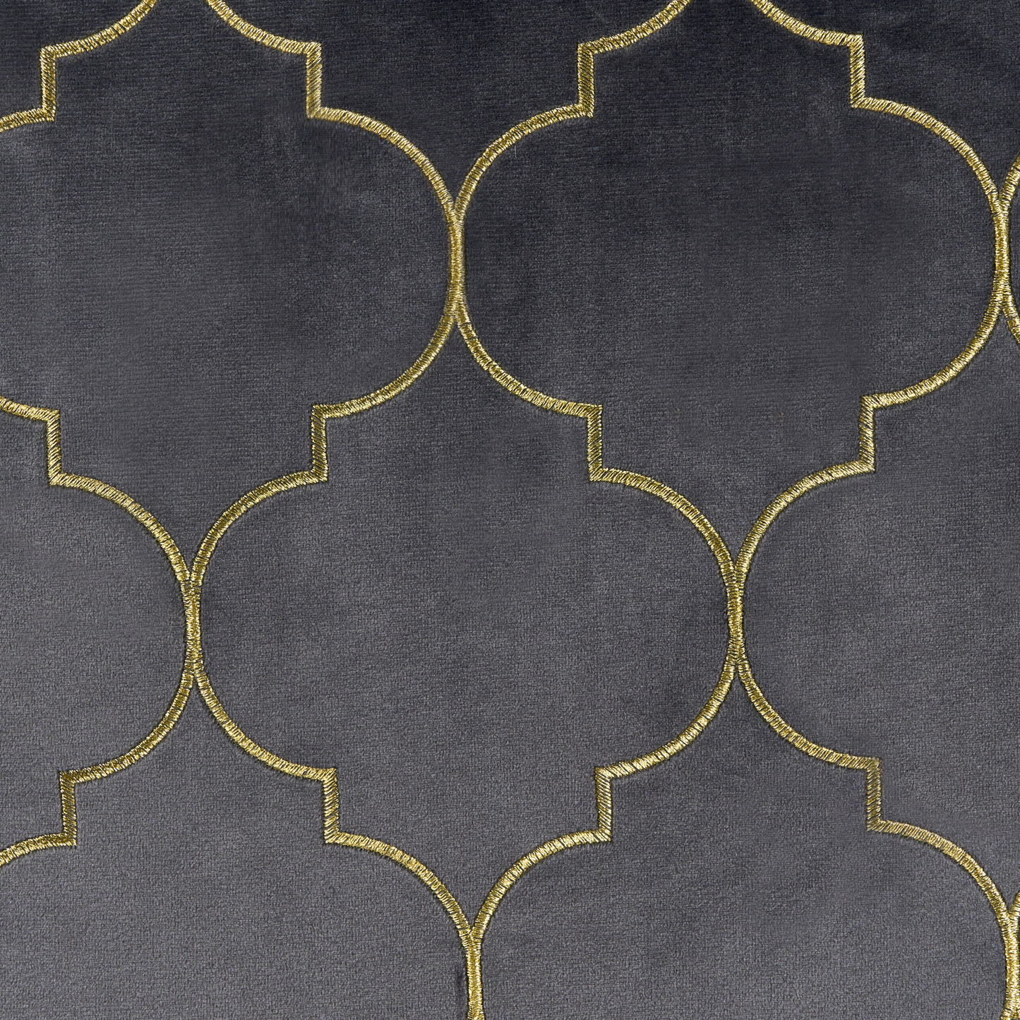 Dekokissen 2er Set ALYSSUM Samtstoff 45 x 45 cm Grau Marokkanisches Muster