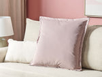 Dekokissen EUSTOMA Samtstoff 60 x 60 cm Rosa Ohne Muster