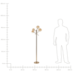 Stehlampe Rauchglas gold 4-flammig 157 cm Kugelform TAMESI