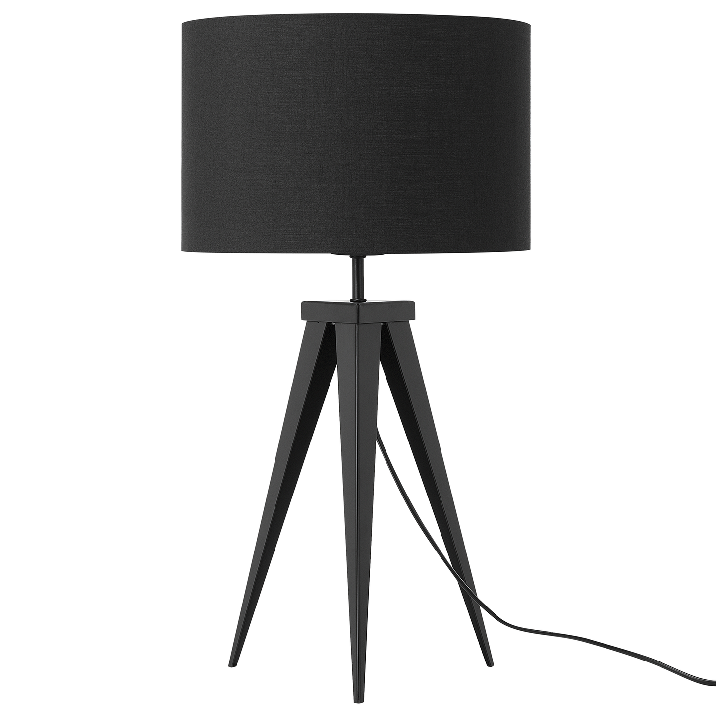 Tischlampe schwarz 55 cm Trommelform STILETTO
