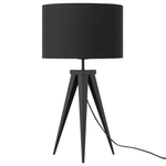 Tischlampe schwarz 55 cm Trommelform STILETTO