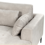3-Sitzer Ecksofa Samtstoff hellgrau linksseitig FLAM