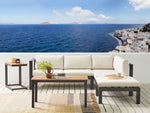 Garten Ecksofa mit Tisch 5-Sitzer MESSINA linksseitig Metall Beige