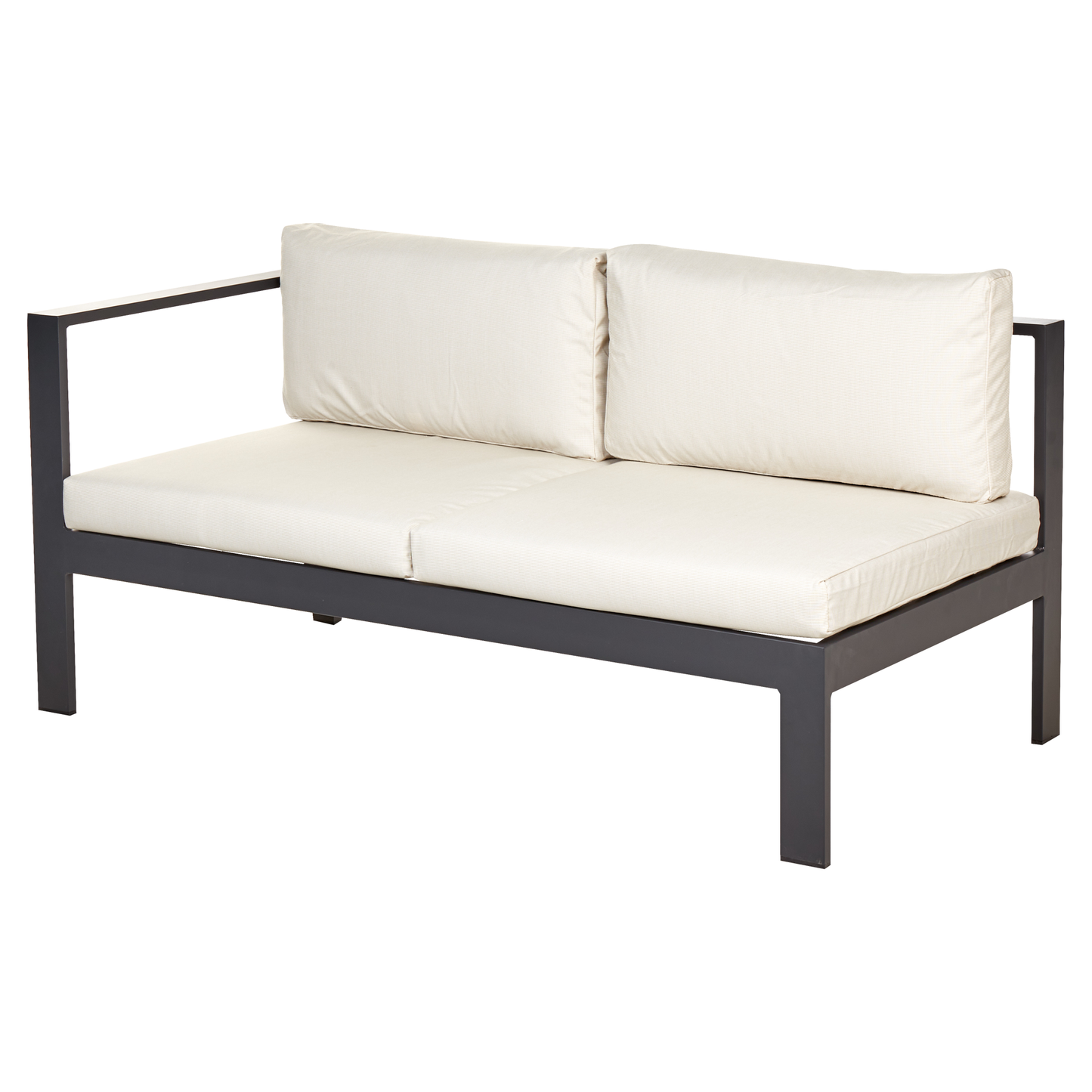 Garten Ecksofa mit Tisch 5-Sitzer MESSINA linksseitig Metall Beige