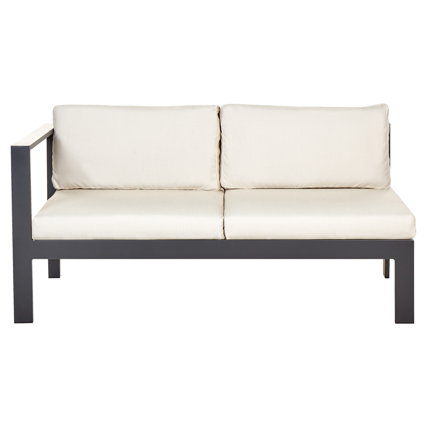 Garten Ecksofa mit Tisch 5-Sitzer MESSINA linksseitig Metall Beige