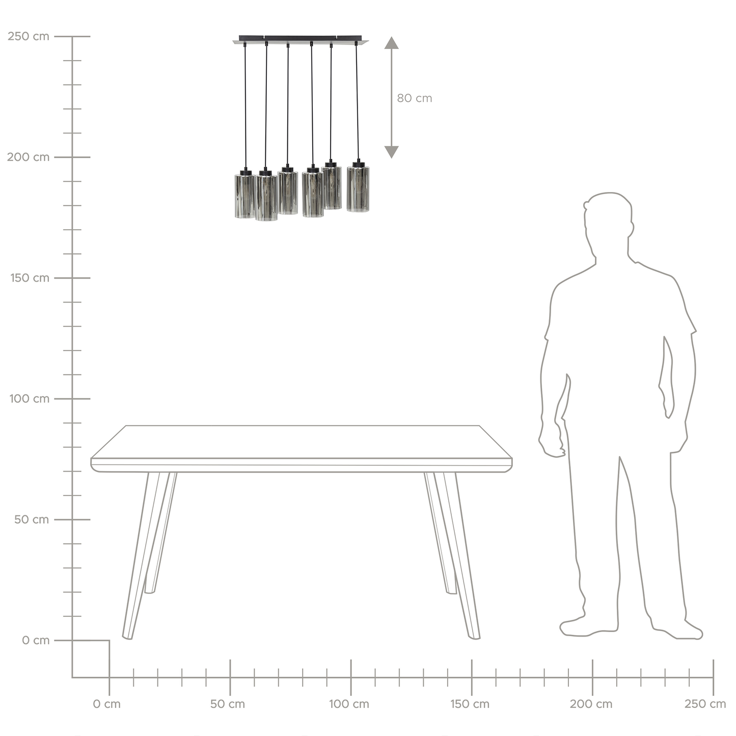 Hängelampe PURIRI Glas Grau