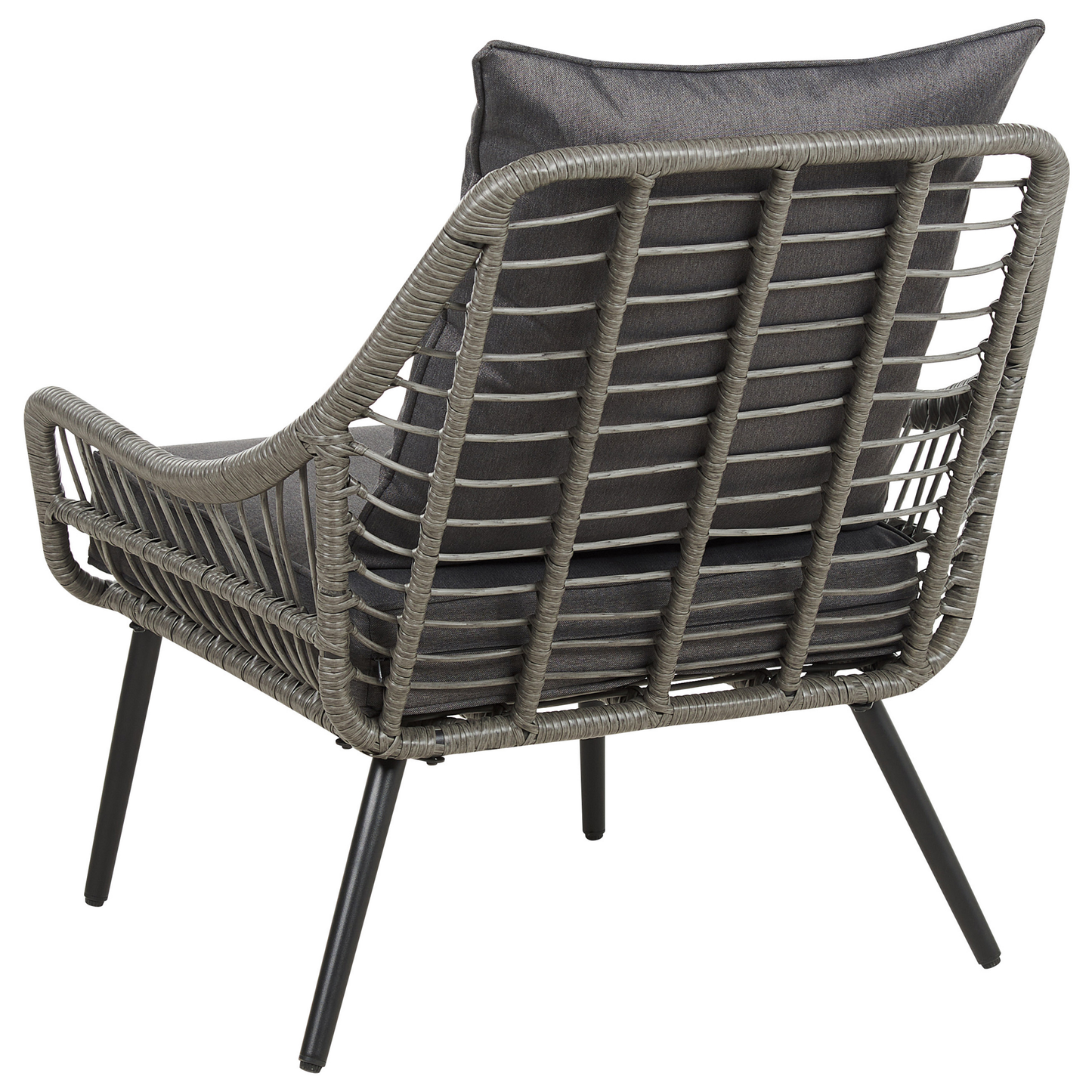 Bistro Set inkl. Kissen LAURETO Polyrattan Grau