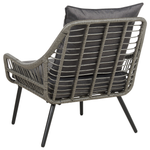 Bistro Set inkl. Kissen LAURETO Polyrattan Grau