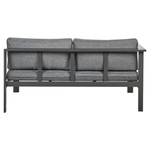 Lounge Set Kunstholz schwarz 5-Sitzer Auflagen beige mit zusätzlichen Bezügen grau MESSINA