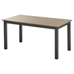 Lounge Set Kunstholz schwarz 5-Sitzer Auflagen beige mit zusätzlichen Bezügen grau MESSINA