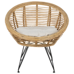 Set mit 2 Stühlen und Sitzkissen MARATEA Rattan Naturfarben