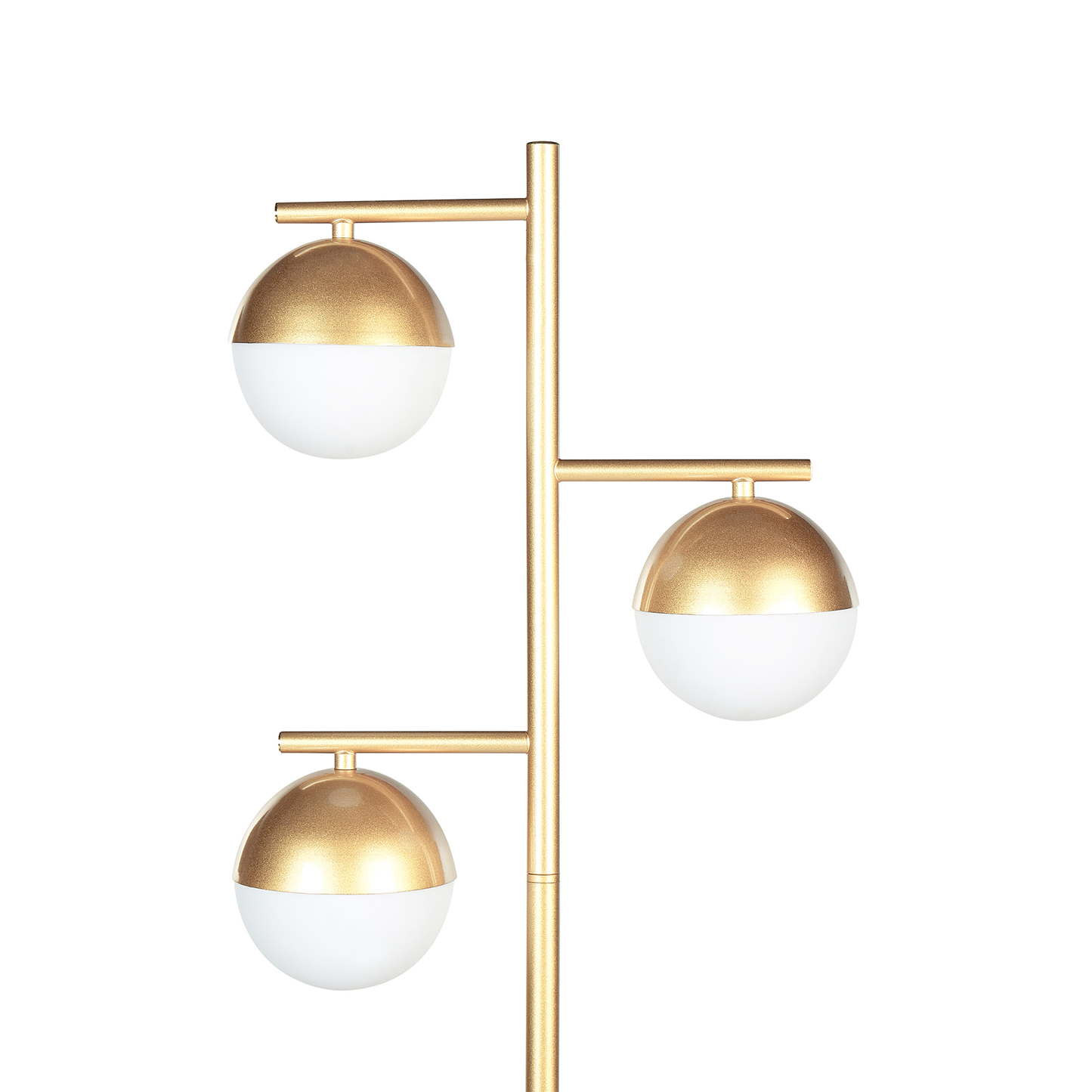 Stehlampe Metall gold / weiss 160 cm Glaskugeln SABINE