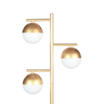 Stehlampe Metall gold / weiss 160 cm Glaskugeln SABINE
