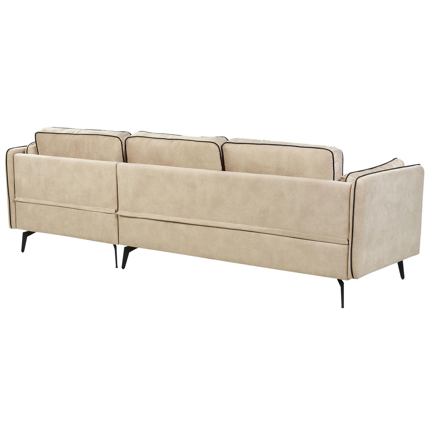 3-Sitzer Ecksofa Samtstoff beige linksseitig ALTAN