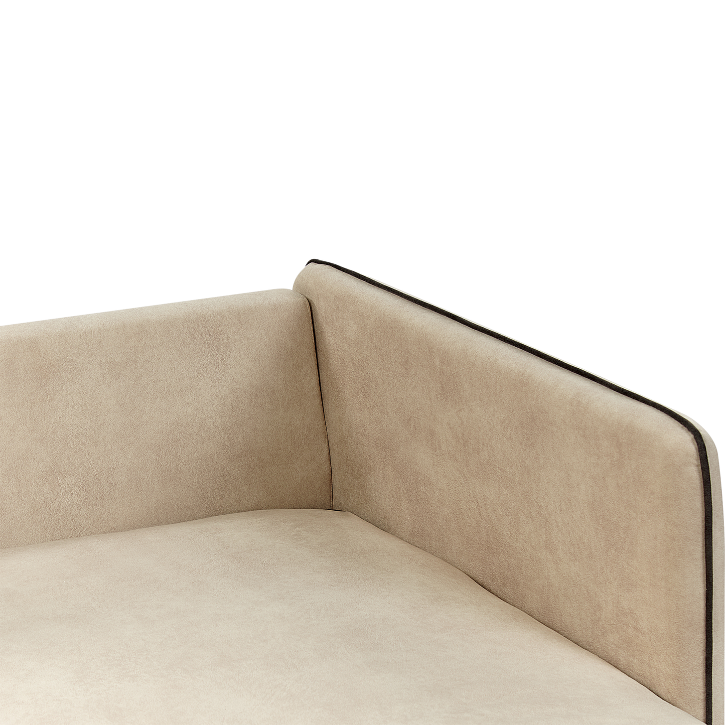 3-Sitzer Ecksofa Samtstoff beige linksseitig ALTAN