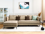 3-Sitzer Ecksofa Samtstoff beige rechtsseitig ALTAN