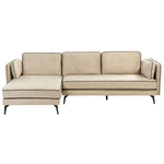3-Sitzer Ecksofa Samtstoff beige rechtsseitig ALTAN
