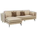 3-Sitzer Ecksofa Samtstoff beige rechtsseitig ALTAN