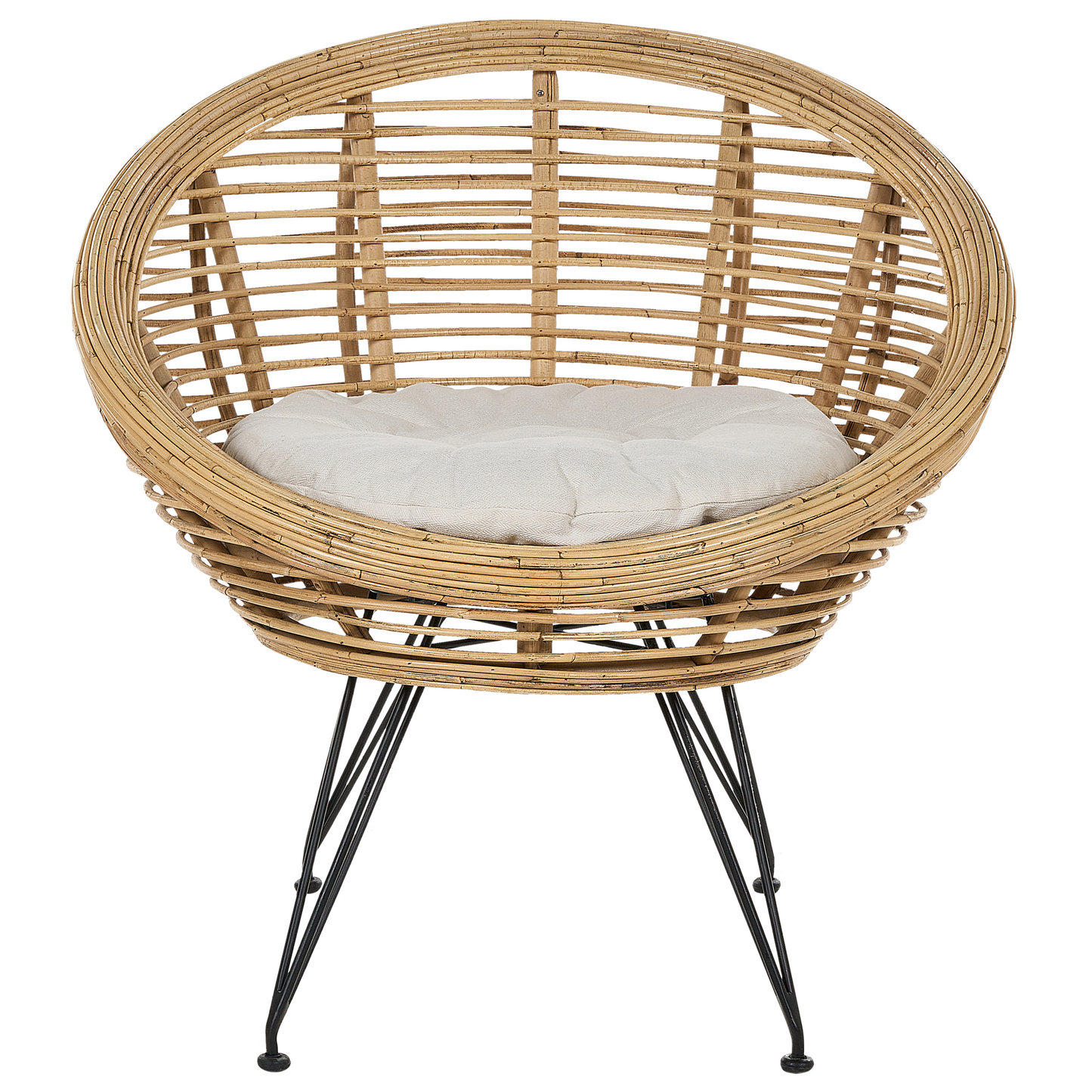 Lounge Set mit Tisch 3-Sitzer MARATEA/CESENATICO Rattan Naturfarben