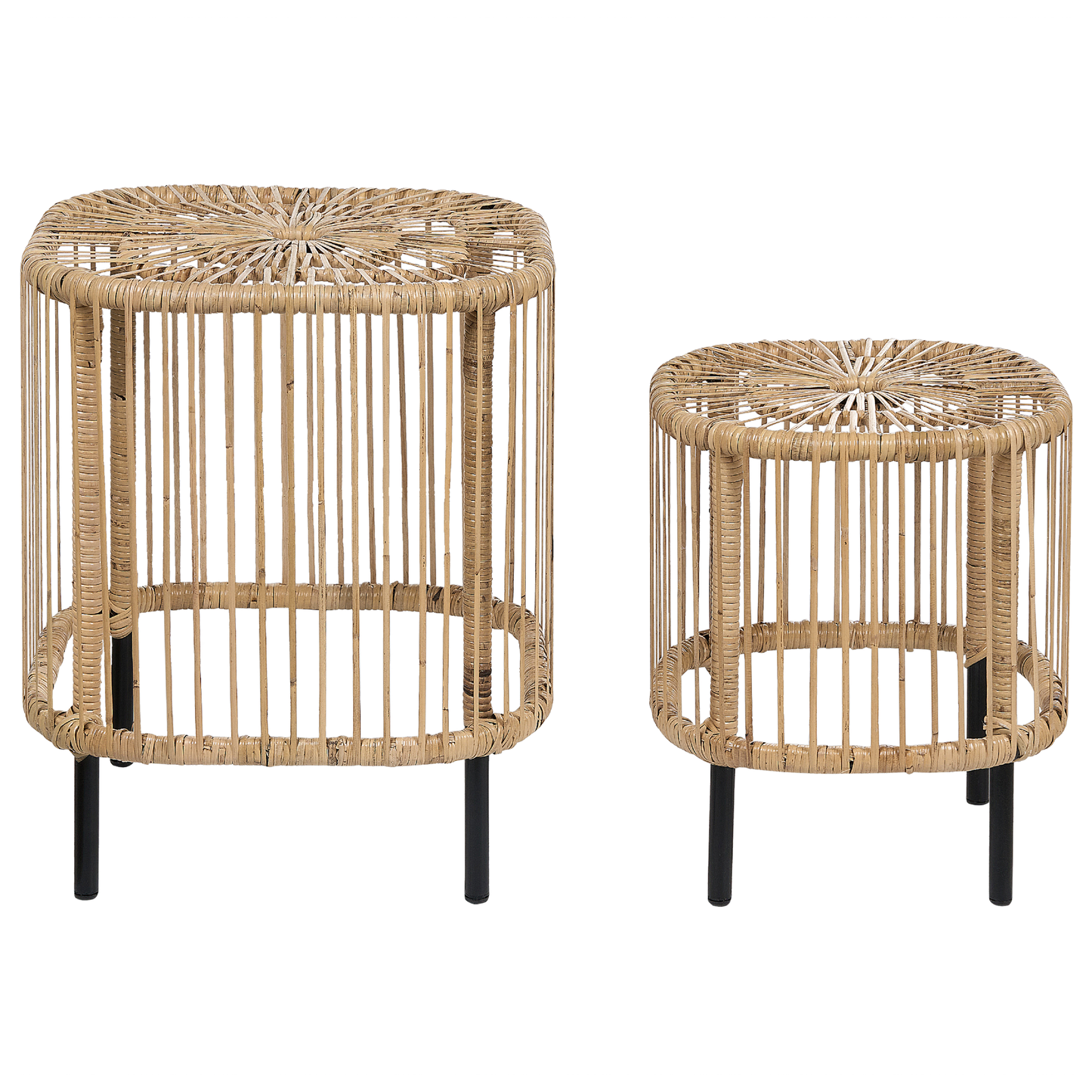 Lounge Set mit Tisch 3-Sitzer MARATEA/CESENATICO Rattan Naturfarben