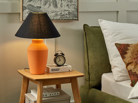 Tischleuchte RODEIRO Keramik Orange