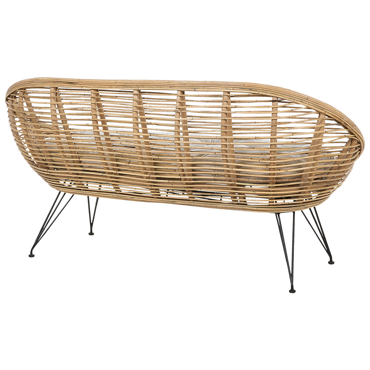Lounge Set mit Tisch 3-Sitzer MARATEA/CESENATICO Rattan Naturfarben