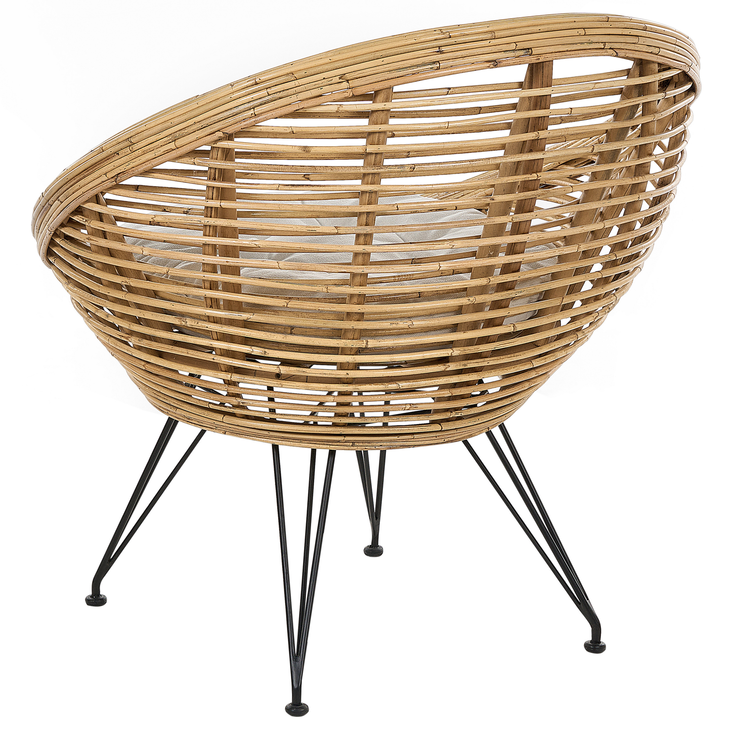 Gartensofa Set 4-Sitzer MARATEA Rattan Naturfarben