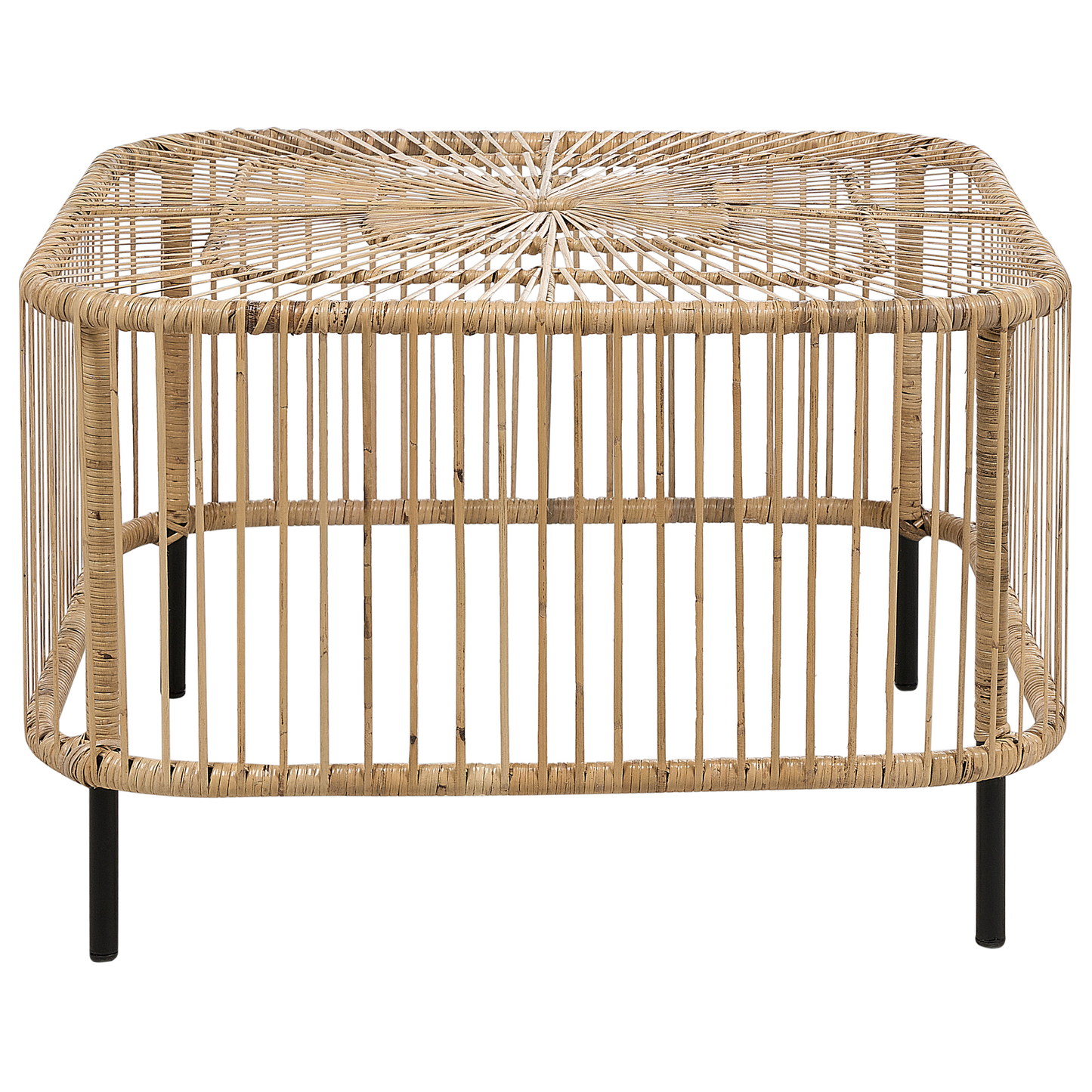 Lounge Set mit Tisch 4-Sitzer MARATEA/CESENATICO Rattan Naturfarben