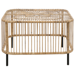 Lounge Set mit Tisch 4-Sitzer MARATEA/CESENATICO Rattan Naturfarben