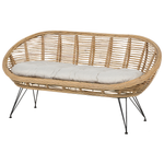 Lounge Set mit Tisch 4-Sitzer MARATEA/CESENATICO Rattan Naturfarben