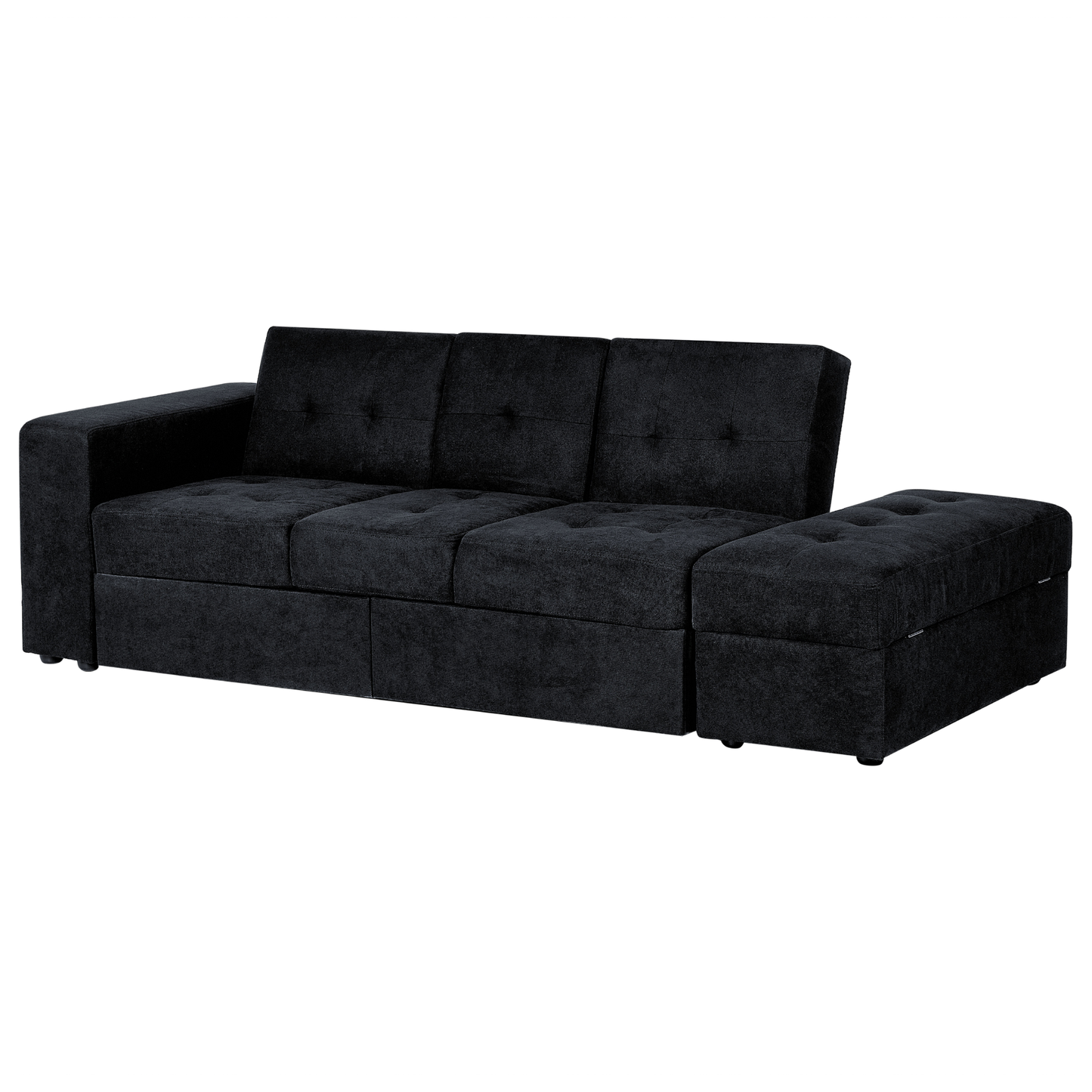 3-Sitzer Schlafsofa schwarz mit Stauraum Ottomane FALSTER