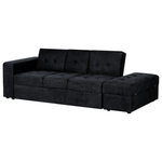 3-Sitzer Schlafsofa schwarz mit Stauraum Ottomane FALSTER