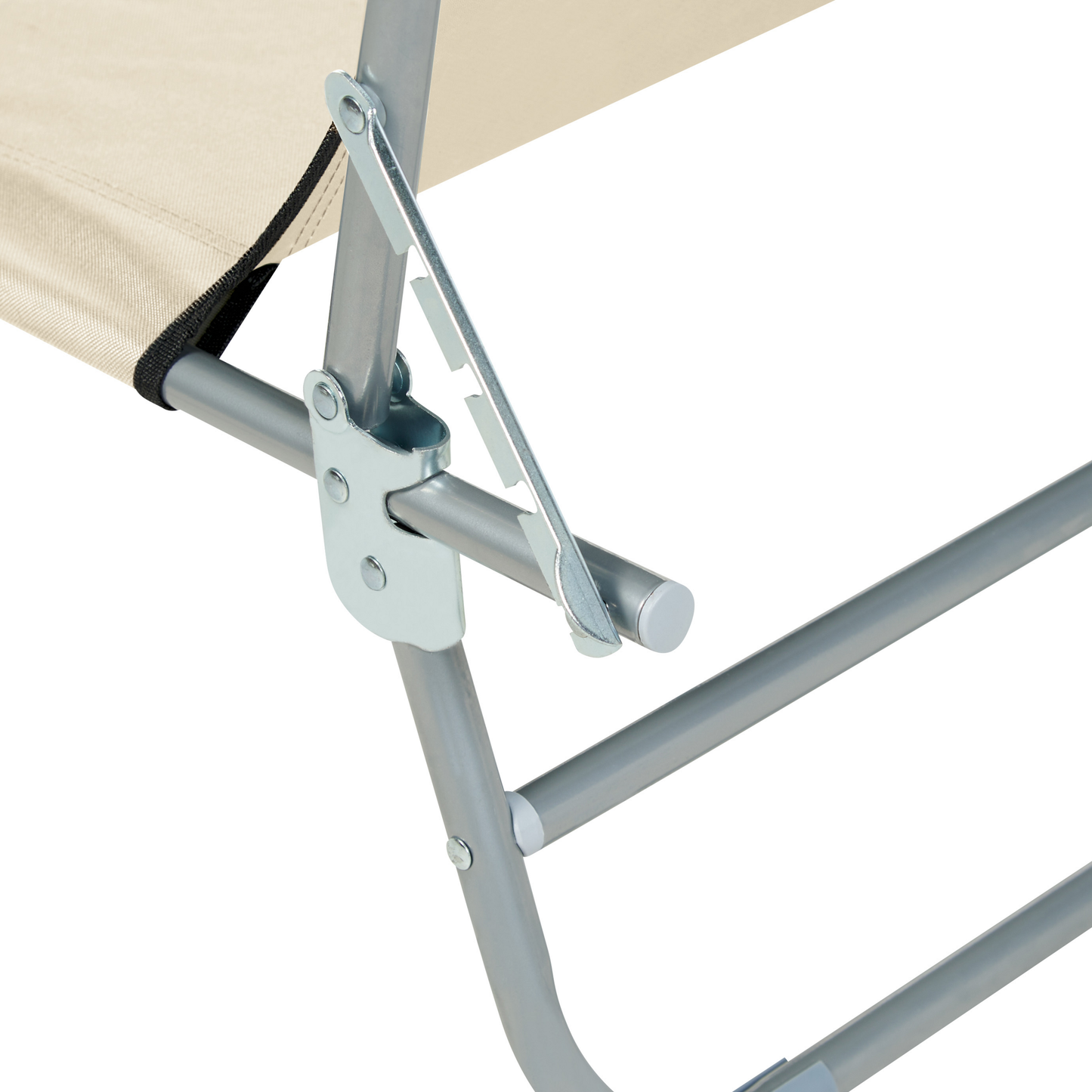 Gartenliege Stahl creme Sonnendach verstellbar FOLIGNO