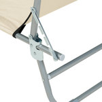 Gartenliege Stahl creme Sonnendach verstellbar FOLIGNO