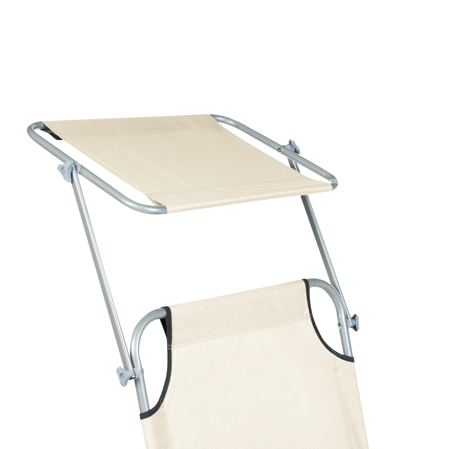 Gartenliege Stahl creme Sonnendach verstellbar FOLIGNO