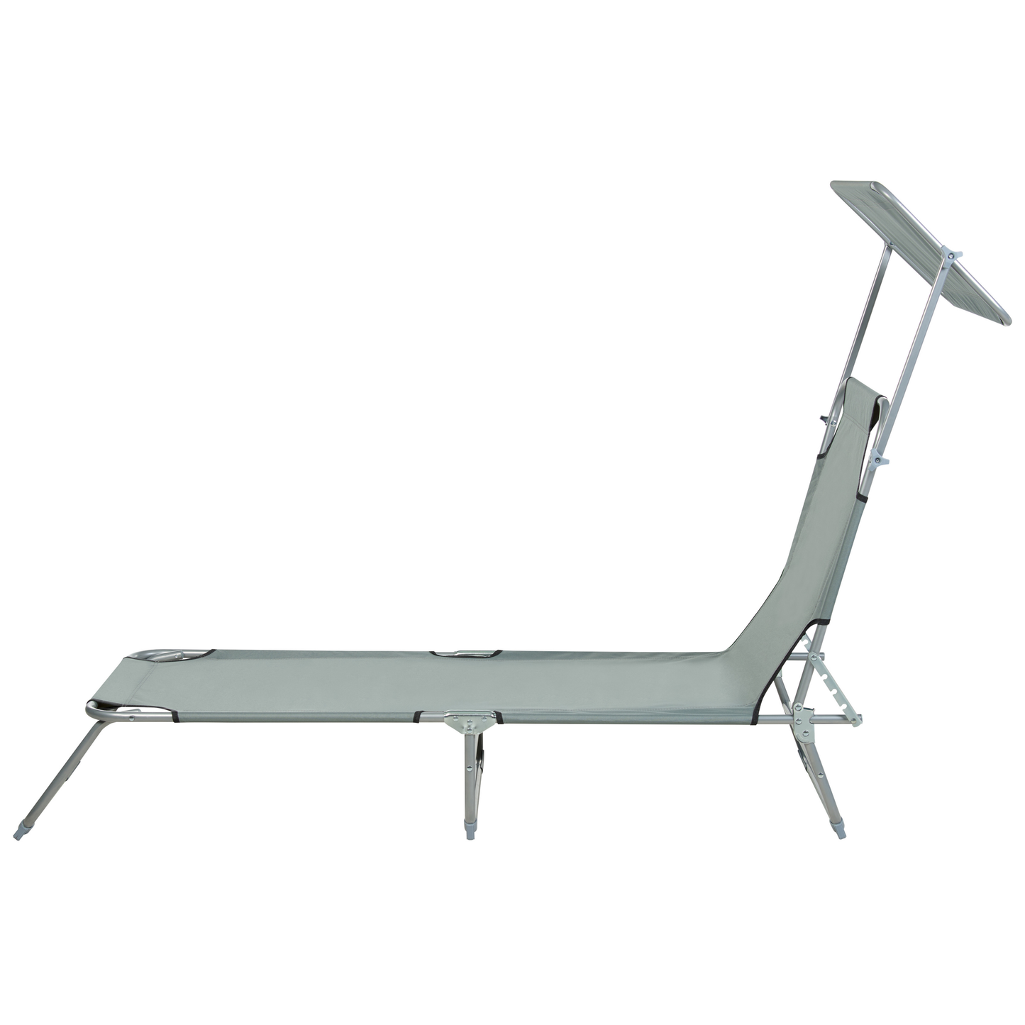 Gartenliege Stahl grau Sonnendach verstellbar FOLIGNO